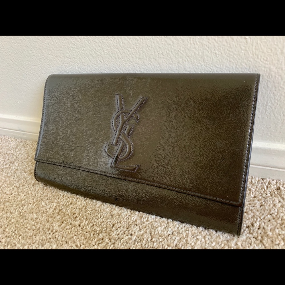 Saint Laurent Belle Du Jour Patent Leather Clutch